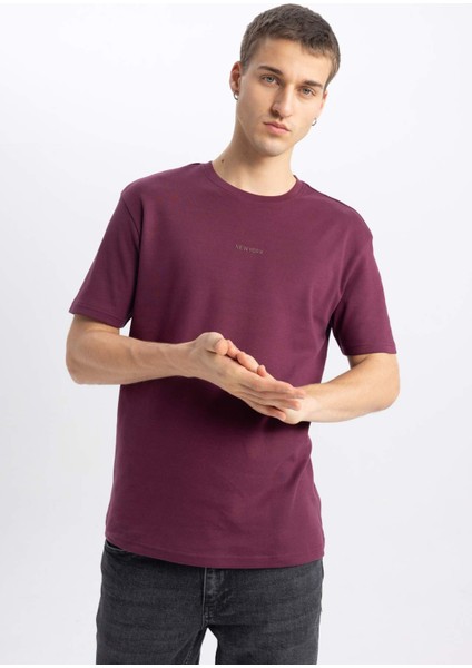 Regular Fit Bisiklet Yaka Baskılı Kısa Kollu Ağır Kumaş Tişört B4291AX24SP modelleri