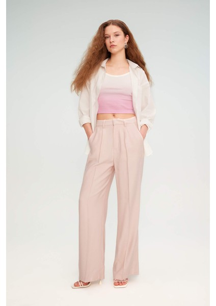 Pantolon Wide Leg Yüksek Bel Cepli Geniş Bol Paça A1138AX24SM