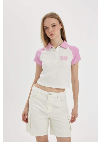 Fitted Baskılı Kısa Kollu Tişört D1093AX24SM