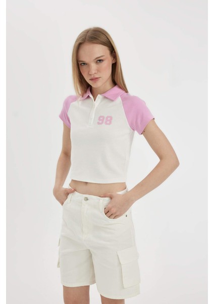 Fitted Baskılı Kısa Kollu Tişört D1093AX24SM modelleri