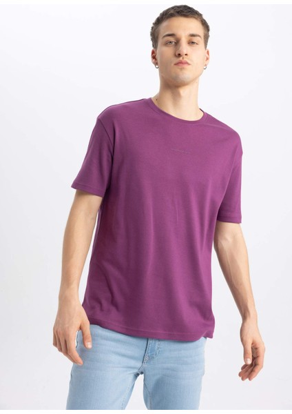 Regular Fit Bisiklet Yaka Baskılı Kısa Kollu Ağır Kumaş Tişört B4289AX24SP fırsatları