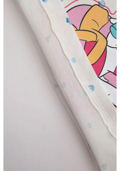 Kız Bebek Pijama Takım Daisy Duck Penye Kısa Kollu Üst Beli Lastikli Şort Alt C5070A524HS