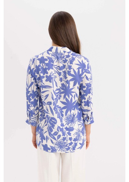 Loose Fit Desenli Uzun Kollu Gömlek U3684AZ24SM