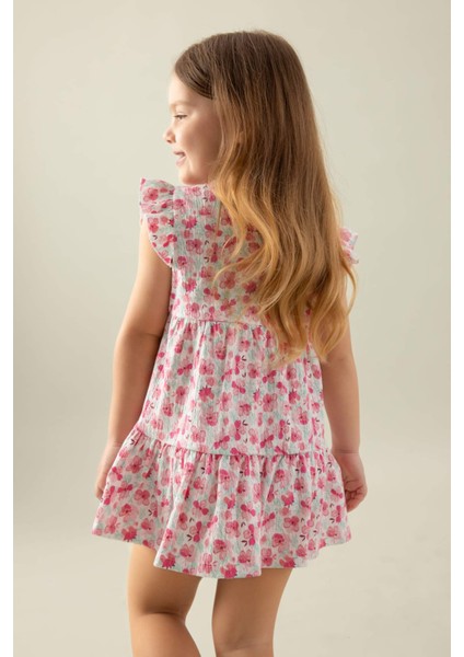 Kız Bebek Çiçekli Kısa Kollu Elbise C5207A524SM