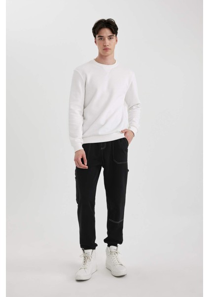 Regular Fit Jogger Eşofman Altı Beli Bağcıklı Lastikli Paça Cepli C5384AX24SP