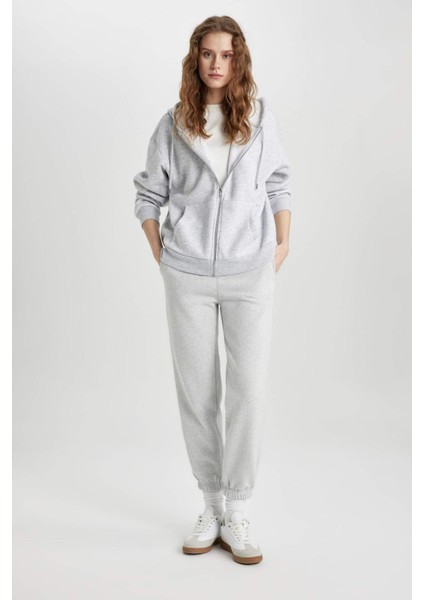 Relax Fit Kapüşonlu Fermuarlı Sweatshirt C1809AX24SP