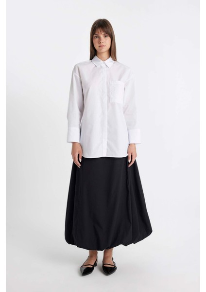 Balloon Fit Poplin Maxi Etek C8936AX24SM