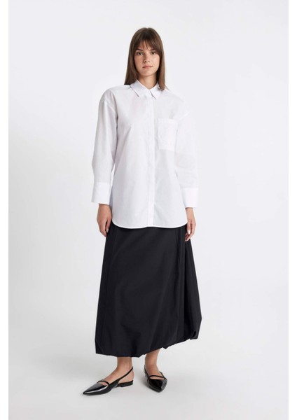 Balloon Fit Poplin Maxi Etek C8936AX24SM