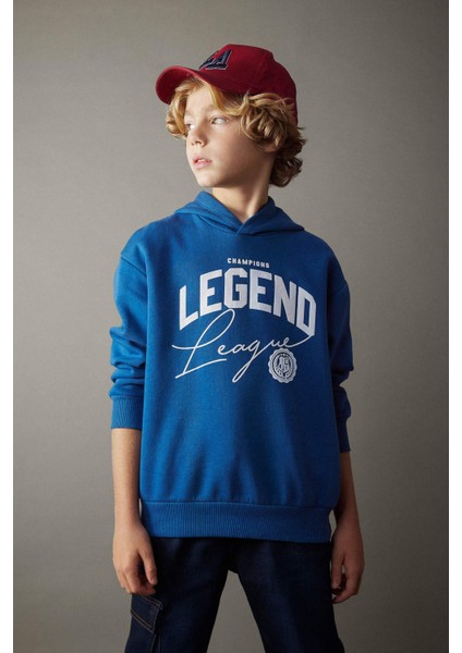 Erkek Çocuk Oversize Fit Kapüşonlu Kalın Sweatshirt B3994A823WN