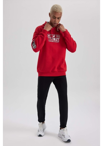 Fit NBA Chicago Bulls Boxy Fit Kapüşonlu Kalın Sweatshirt A7269AX23AU fiyatları