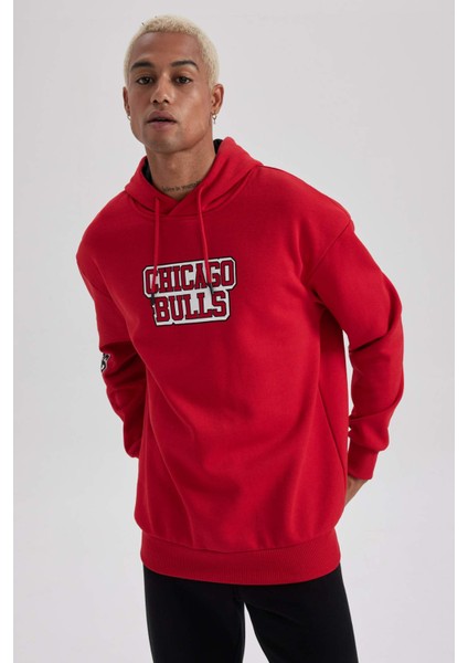 Fit NBA Chicago Bulls Boxy Fit Kapüşonlu Kalın Sweatshirt A7269AX23AU modelleri