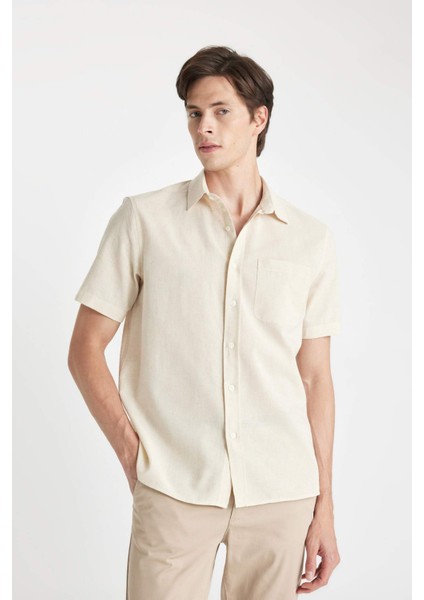 Regular Fit Polo Yaka Kısa Kollu Gömlek D4498AX24SM