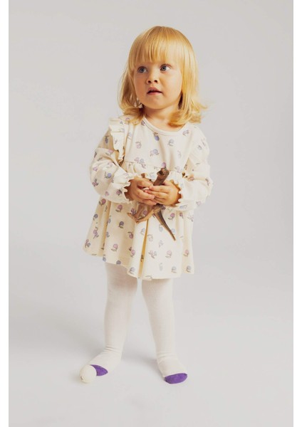 Kız Bebek Desenli Uzun Kollu Tulum Külotlu Çorap 2'li Tulum B0753A523AU fiyatları