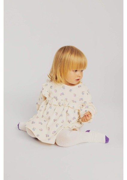 Kız Bebek Desenli Uzun Kollu Tulum Külotlu Çorap 2'li Tulum B0753A523AU modelleri