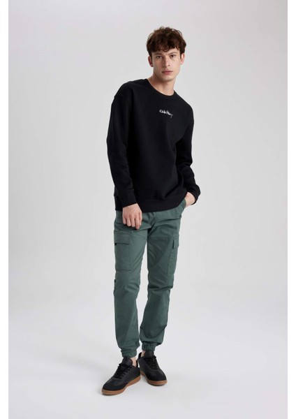 Slim Kargo Jogger Kargo Cepli Gabardin Pantolon S9874AZ23WN