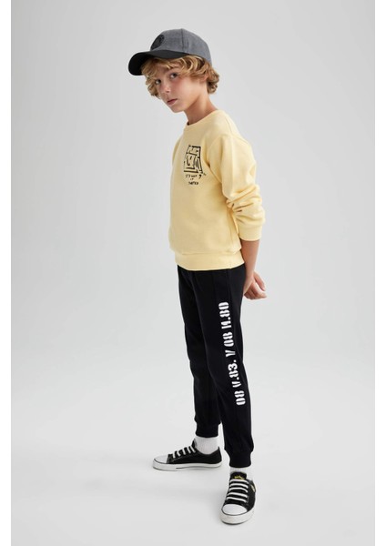 Erkek Çocuk Bisiklet Yaka Baskılı Kalın Sweatshirt B2284A823WN fiyatları