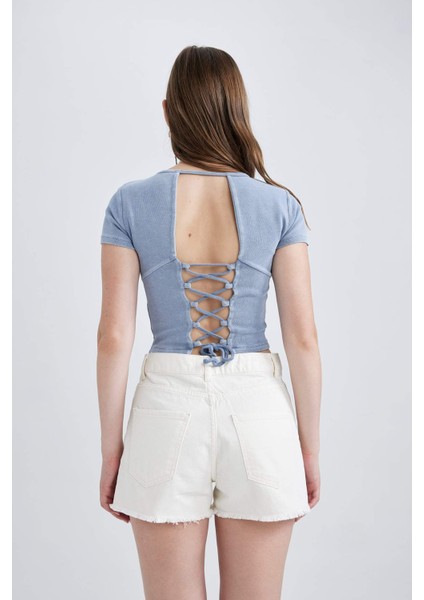 Coool Fitted Kısa Kollu Yıkamalı Soluk Efektli Tişört indirimleri