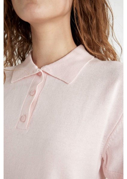 Regular Fit Polo Yaka Kısa Kollu Triko Tişört C4534AX24SM