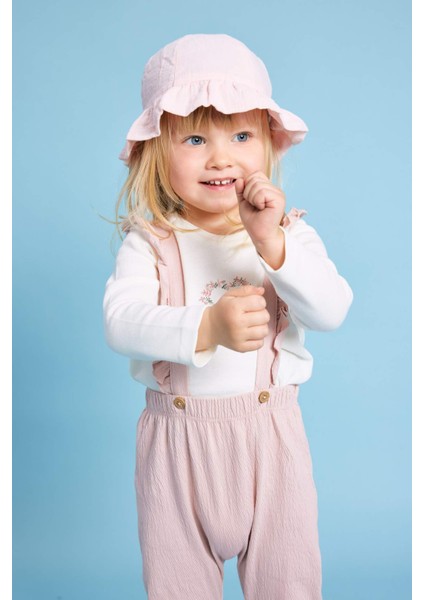 Kız Bebek 2'li Takım Uzun Kollu Tişört Krinkıl Kumaş Salopet fiyatları