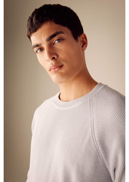 Standart Fit Normal Kesim Bisiklet Yaka Basic Düz Triko Kazak A8458AX23AU fırsatları