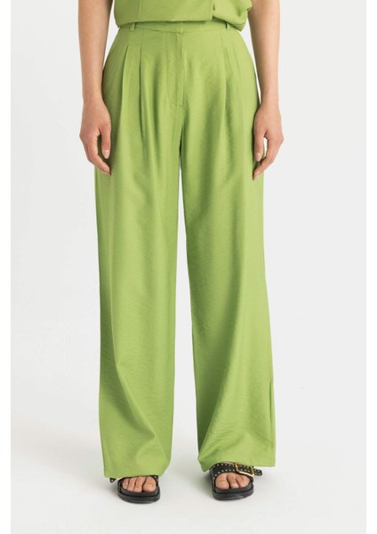 Wide Leg Geniş Bol Paça Penli Basic Düz Klasik Palazzo Pantolon C5931AX24SM