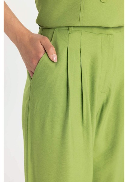 Wide Leg Geniş Bol Paça Penli Basic Düz Klasik Palazzo Pantolon C5931AX24SM
