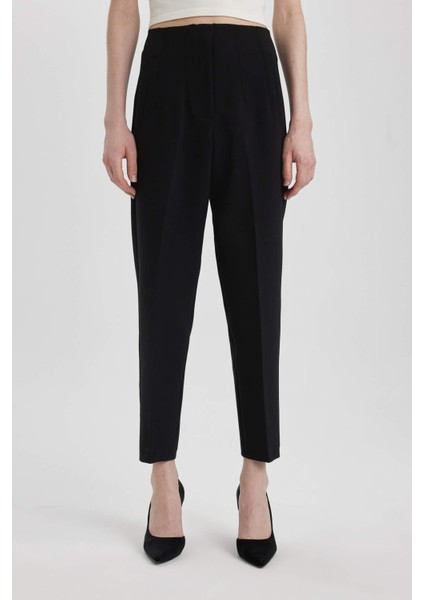 Carrot Fit Fermuarlı Yüksek Bel Dar Paça Crop Pantolon C2466AX24SP fırsatları