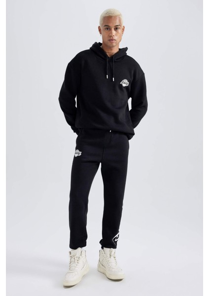 Fit NBA Los Angeles Lakers Boxy Fit Kapüşonlu Kalın Sweatshirt A4114AX23AU