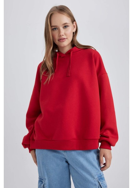 Coool Loose Fit Kapüşonlu Kalın Sweatshirt Y7010AZ23WN modelleri