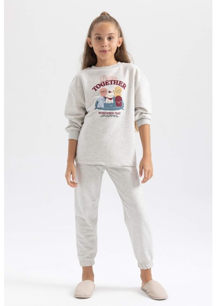 Kız Çocuk Baskılı Uzun Kollu Pijama Takım A9868A823WN