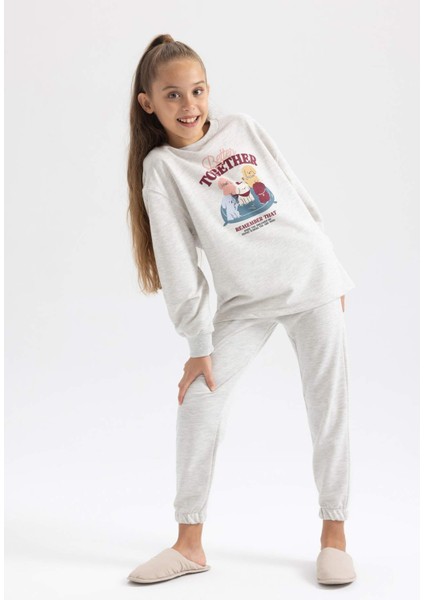Kız Çocuk Baskılı Uzun Kollu Pijama Takım A9868A823WN