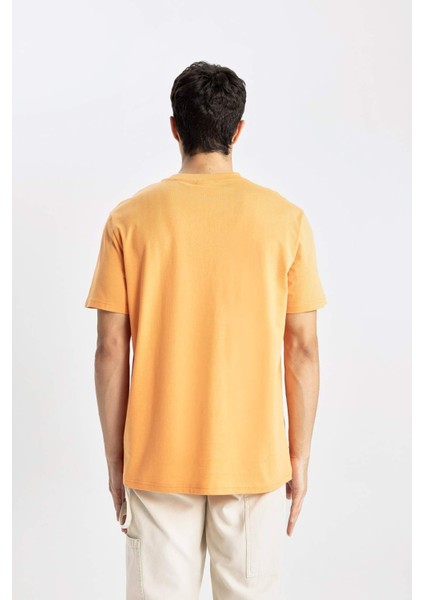 New Regular Fit Bisiklet Yaka Basic Düz %100 Pamuk Kısa Kollu Tişört V7699AZ24SP