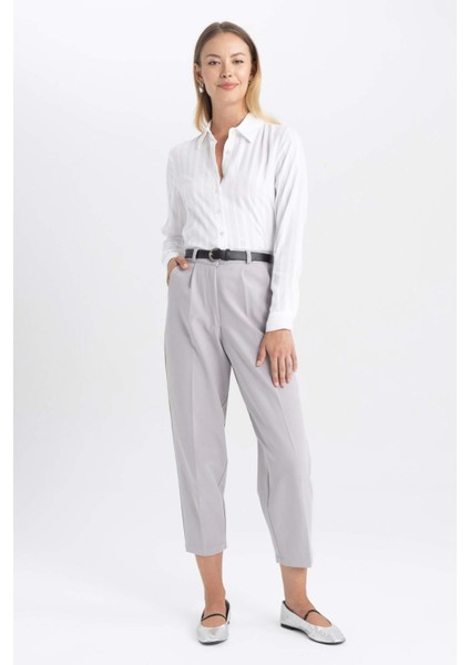 Tapered Fit Cepli Kısa Paça Pantolon B1673AX23AU