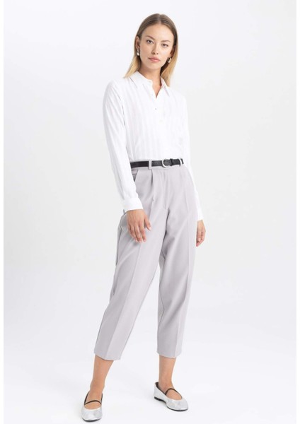 Tapered Fit Cepli Kısa Paça Pantolon B1673AX23AU