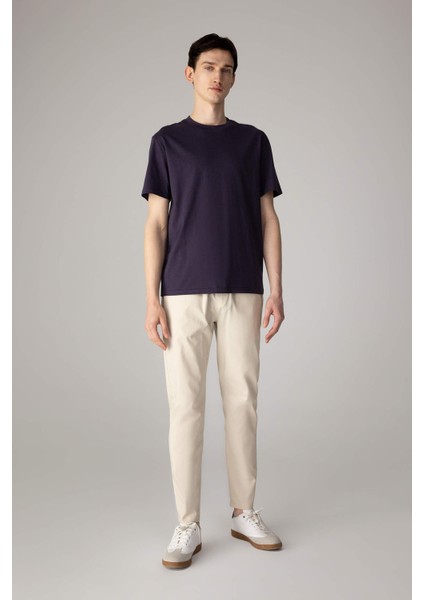 New Regular Fit Bisiklet Yaka Basic Düz %100 Pamuk Kısa Kollu Tişört V7699AZ24SP