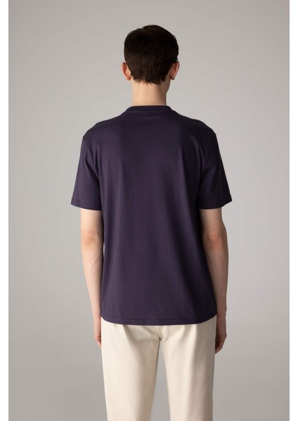 New Regular Fit Bisiklet Yaka Basic Düz %100 Pamuk Kısa Kollu Tişört V7699AZ24SP
