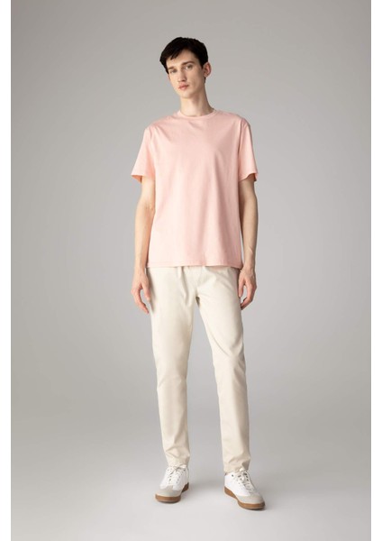 New Regular Fit Bisiklet Yaka Basic Düz %100 Pamuk Kısa Kollu Tişört V7699AZ24SP