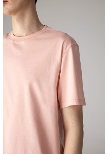 New Regular Fit Bisiklet Yaka Basic Düz %100 Pamuk Kısa Kollu Tişört V7699AZ24SP