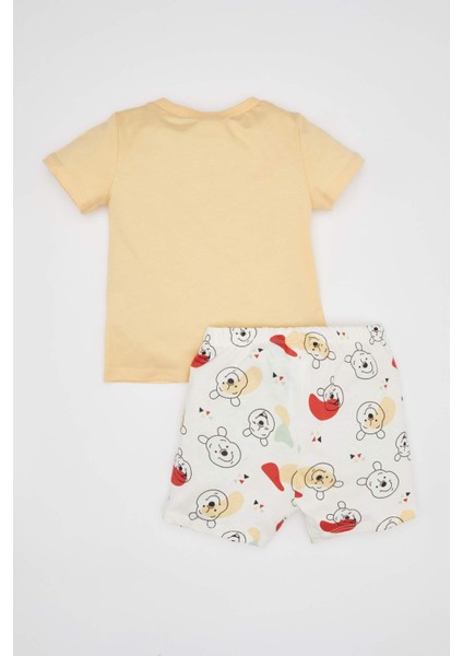 Erkek Bebek Disney Winnie The Pooh Kısa Kollu Şortlu Penye Pijama Takımı C1506A524HS