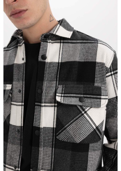 Relax Fit Polo Yaka Kareli Oduncu Flanel Pamuklu Uzun Kollu Gömlek Z0639AZ23AU indirimleri