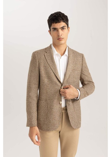 Modern Fit Ceket Yaka Astarlı Blazer Ceket B0070AX23WN