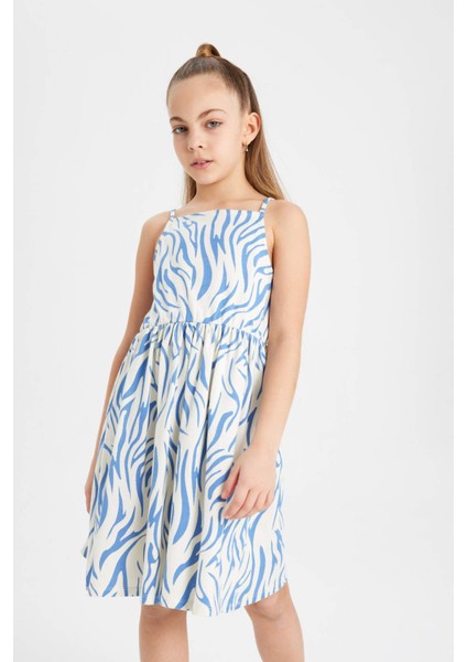 Kız Çocuk Desenli Askılı Elbise B4473A824SM modelleri