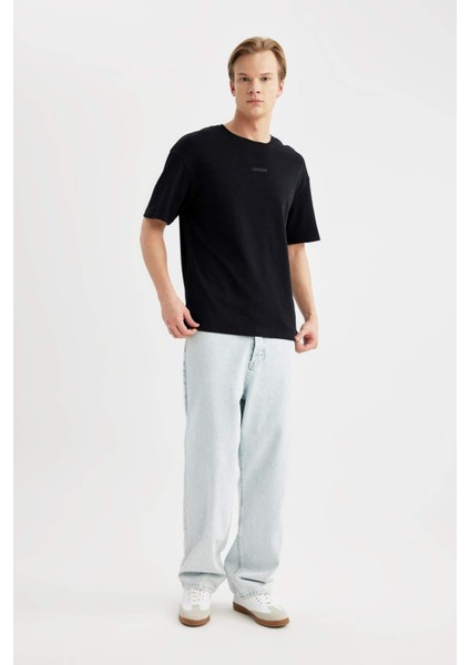 Comfort Regular Fit Rahat Kalıp Bisiklet Yaka Baskılı Kısa Kollu Ağır Kumaş Tişört B4221AX24SP indirimleri