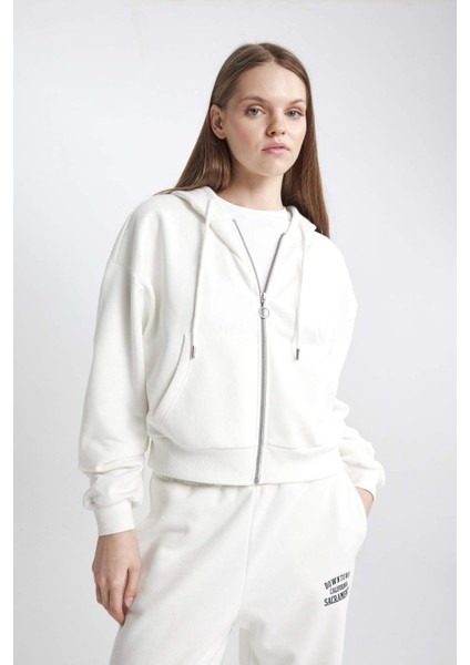 Coool Standart Fit Kapüşonlu Fermuarlı Sweatshirt Z7069AZ24SP indirimleri