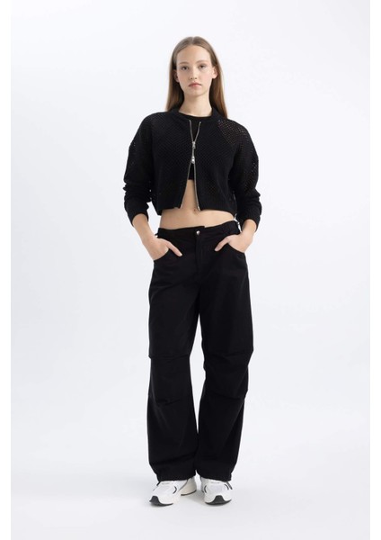 Coool Fitted Crop Fermuarlı Triko Hırka B6718AX24SP