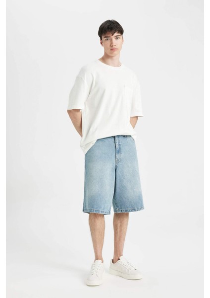 Baggy Jean Bermuda Şort C2048AX24SM