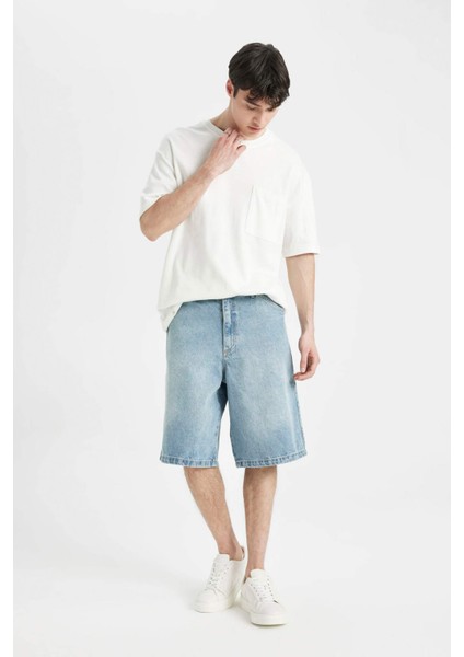 Baggy Jean Bermuda Şort C2048AX24SM