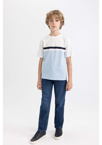 Erkek Çocuk Bisiklet Yaka Renk Bloklu Pike Kısa Kollu Tişört fiyatları