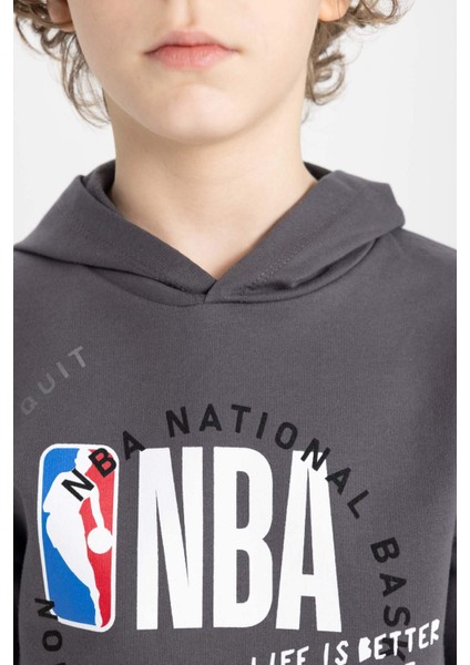 Erkek Çocuk NBA Wordmark Kapüşonlu Kısa Kollu Tişört Şort 2'li Takım B8154A824SM