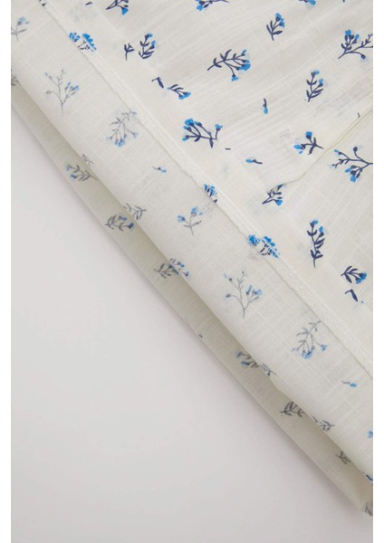 Kız Bebek 2'li Takım Çiçekli Poplin Kolsuz Bluz Şort C9527A524SM